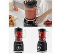Blender Métal Rétro Vintage 1000W Noir type SMEG 1,5L 2 Vitesses