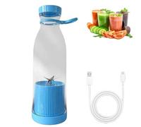 Blender, mini-extracteur de jus portable pour smoothies et milkshakes aux fruits, chargement USB sans fil, équipé de 6 lames.