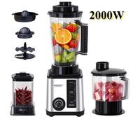 Blender mixeur 3L Mélangeur 3 en 1 Blender smoothie 2000W Robot Multifonctions Sans BPA acier inox Facile nettoyer 20000 rpm
