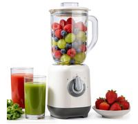 Blender mixeur 700W - 6 lames en acier inoxydable - 1,25L verre sain - 2 vitesses+turbo - sans BPA - Smoothies, glace, compote Bébé
