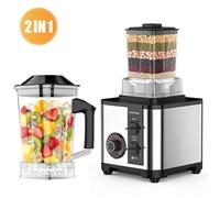 Blender Mixeur 9500W, Blender Smoothie Haute Vitesse avec 2.5L et 800ml, 15 Vitesses, 24000 tr/min, Pour Smoothies, Jus, Shakes
