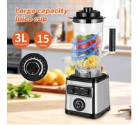 Blender Mixeur Professionnel 6600W, Capacité 3L, 15 Vitesses, Lames en Acier Inoxydable, Mélangeur pour Smoothies, Glaces et Sauces
