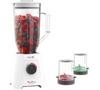 MOULINEX Blender mixeur, 2 vitesses, Bol 2,8 L, 6 lames Powelix, Fonction Pulse, Technologie glasse pilée, Blendforce XXL LM458110