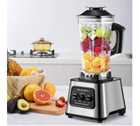 Blender multifonction - 9 vitesses - 2 en 1 - 6000 W - 2,5 L - Avec 4 lames en acier inoxydable - Pour mixer, hacher et moudre
