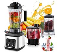 Blender Multifonction 9500 W Blender à Smoothies avec Bols 3 L + 1,5 L + 0,5 L, 15 Vitesses, 8 Lames, Sans BPA, Fonction Minuterie