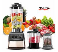 Blender multifonction professionnel - 9500 W - 15 vitesses - 3L+1 5L+0 5L - 8 lames en acier inoxydable -Mixeur 3 en 1 pour smoothie
