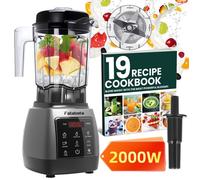 Blender Multifonctionnel 6 en 1 2000W - Mixeur à smoothies - 9 Vitesse + 6 Programmes Auto + Pulse - Capacité 2L - 6 Lames Inox