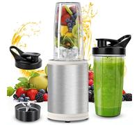 Blender Personnel Multifonction, Mixeur plongeant électrique, 1200 W, 2 gobelets, portable, 800 ml, technologie pulse, couteau en acier inoxydable, base antidérapante
