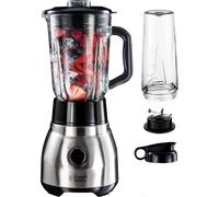 Blender [Polyvalent,Puissant & Rapide] Essential (Bol En Verre 1,5L + Gourde Nomade,4 Lames En Acier Inox,2 Vitesses,Smoothie,Utilisation & Nettoyage Facile) Mixeur 23821-56