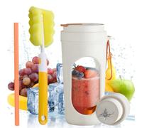 Blender Portable, 450ml Mini Blender, Mixeur Smoothie avec 12 Lames, Mini Mixeur pour Voyage, Cuisine, les Fruits, les Smoothies, les Milkshakes