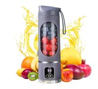 Blender Portable 450ml,Mini Presse-Jus Sans Fil,12 Lames en Acier, 50W,Écran d'Affichage de Batterie,USB Rechargeable,Tasse à Jus Portable,pour Smoothies,Shakes,Mixe Fruits et Glaçons (Violet)