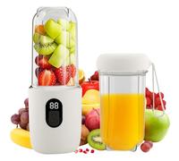 Blender Portable, 500ml Mixeur Portable, Rechargeable Mini Blender Smoothie avec 16 Lames, pour Voyage, Cuisine - Mini Mixeur pour les Fruits, les Smoothies, les Milkshakes