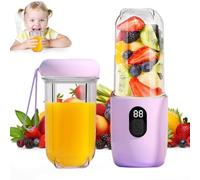 Blender Portable, 500ml Mixeur Portable, Rechargeable Mini Blender Smoothie avec 16 Lames, pour Voyage, Cuisine - Mini Mixeur pour les Fruits, les Smoothies, les Milkshakes