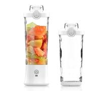 Blender Portable 600ml Mini Juicer Cup 18000rpm RVB Light USB Rechargeable, Blades en Acier Inoxydable, Cap de Bouteille de Sport pour le Voyage, Gymnase
