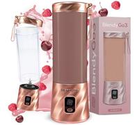 Blender portable BlendyGo3, Mixeur, Blender Smoothie rechargeable USB, Mixeur Smoothie puissant sans fil, Mini Blender pour smoothies et jus, sans BPA, 550 ml (Or rose)