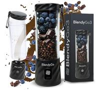 Blender portable BlendyGo3, Mixeur portable, Blender Smoothie rechargeable USB, Mixeur Smoothie puissant sans fil, Mini Blender pour smoothies et jus, sans BPA (Noir)