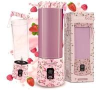 Blender portable BlendyGo3, Mixeur portable, Blender Smoothie rechargeable USB, Mixeur Smoothie puissant sans fil, Mini Mixeur pour smoothies et jus, sans BPA (Roses)