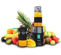 Blender Portable Individuel Smoothies Power Titanium 900 Progo,Puissance Max De 900W,Comprend 2 Tasses Portables De 570 Ml,4 Lame Détachables Avec Revêtement En Titane Noir
