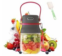 Blender Portable Ivorydpresion Pour Milkshakes Et Smoothies Avec Gobelet De 78 Cl Et Couvercle, Mini-mixeur Rechargeable, Mixeur De Jus Frais Personnel, Bouteille Électrique(Grey mist red)