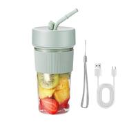 Blender Portable, Mélangeur de Jus de Fruits Rechargeable USB 350ml | Mélangeur à Pailles Design Portable Pour Shakes et Smoothies, Mixeur de Voyage Personnel avec 6 Couteaux, Tbv