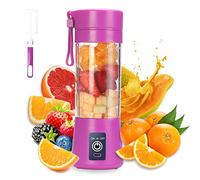 Blender Portable,Mini Blender Smoothie pour shakes et smoothies,Mini Mixeur 380ml avec 6 Lames en 3D,USB Presse Agrume Electrique Presse Jus Pour la Maison, l'extérieur et les Voyages (Violet)