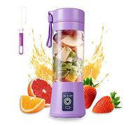 Blender Portable,Mini Blender Smoothie pour shakes et smoothies,Mini Mixeur 380ml avec 6 Lames en 3D,USB Presse Agrume Electrique Presse Jus Pour la Maison, l'extérieur et les Voyages (Violet clair)