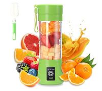 Blender Portable,Mini Blender Smoothie pour shakes et smoothies,Mini Mixeur 380ml avec 6 Lames en 3D,USB Presse Agrume Electrique Presse Jus Pour la Maison, l'extérieur et les Voyages (Vert)
