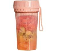 Blender Portable, Mini Fruit Juicer 300ml, USB Rechargeable Smoothie et Milkshake Blender avec 4 Lames, pour la Maison, Rose