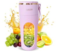 Blender Portable - Mini Mixeur Pour Les Shake Et Les Smoothie, 340 ml Mini Blender Smoothie avec Couvercle Anti-fuite - Rechargeable Type C, Sans BPA - Mixeur Portable Pour Sport, Voyage (Rose)