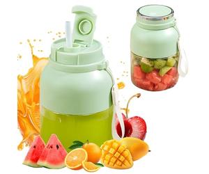 Blender Portable, Mixeur Portable Électrique Avec Lames, Mini Mélangeur pour Smoothies, Presse Agrumes Manuel, Rechargeable par USB Juicer Machine pour Cuisine, Salle de Sport, Bureau (1300ml-vert)