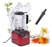 Blender professionnel 2200 W avec verre de 2 l, 6 lames en acier inoxydable et 9 vitesses pour smoothies, milkshakes, jus et glace, mixeur puissant pour cuisine, bar et restaurant (rouge)