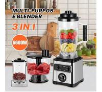 Blender Professionnel 3-en-1 6600W Mixeur Smoothie Presse-agrumes - Capacité 3L, 15 Vitesses, pour Glace, Soupes, Cocktails