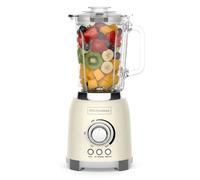 Blender Rétro 1,5L en Verre - Mixeur 800W avec Ice Crush, Smoothie & Pulse - Beige