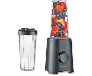 Blender - SEVERIN - SM3753 Mix & Go - 320 W - 2 gourdes de 600 ml - 2 vitesses - 4 lames aiguisées - Noir