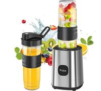 Blender Smoothie 500 W, Blender Mixeur avec 2 Bouteilles Tritan Portables de 570 ml, Blinder Mixeur sans BPA avec 4 Lames en Acier Inoxydable, pour Shake, Smoothie et Aliments pour Bébés