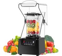 Blender Smoothie Maker-Batteur Sur Socle Commercial, Capacité 2L, Lame 17 000 Tr/Min, Broyeur à Glace Et Couvercle - Machine De Cuisson Silencieuse à Paroi Cassée Pour Smoothie, Fruits
