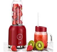 Senya Mixeur smoothie portable Juicy Delight SYCP-M025 250W 6 lames inox 2 bouteilles sans BPA rouge