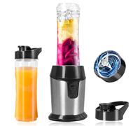 Carehabi Blender Smoothie Portable, Mini Mixeur Smoothie avec 2x600ml Flacons, Mixer Blender électrique pour Smoothies, Shake, Dips, Sauces