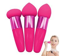 Blender Sponge Cosmetic - Outil De Bouffée De Beauté Douce, Kit De Mélange Liquide De Maquillage De Voyage De Voyage | Ensemble De Poignée Éponge De Maquillage De Teint Lisse, Applicateur De Mélange D