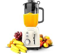 Blender verre Power Black Titanium 1200W bol 1 5L 4 lames titane design rétro