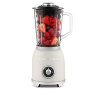 SWEISS Blender Smoothie Vintage MXV8 – 1,5 L, 1000 W, 2 vitesses, bol en verre, beige