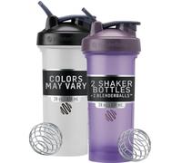 BlenderBottle Lot de 2 bouteilles shaker classiques V2 parfaites pour les milkshakes protéinés et le pré-entraînement, 800 ml, les couleurs peuvent varier