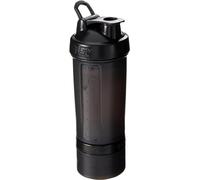 BlenderBottle ProStak Shaker avec 2 boîtes supplémentaires de 100, 150 ml + compartiment à pilules, 450 ml, Noir (Full Color Black)