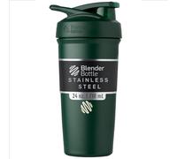 BlenderBottle Strada Shaker Cup Bouteille d'eau isotherme en acier inoxydable avec fouet métallique, 710 ml, forêt