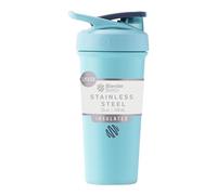 BlenderBottle Strada Sleek Shaker Cup Bouteille d'eau isotherme en acier inoxydable avec fouet métallique, 740 ml, écume de mer