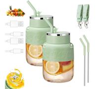 Blendgo 800 - Portable Blender, 2025 Upgrade Blendgo 800 Portable Blender, Cordless Portables Blenders, Double-Click Quick Launch, With Straw and Crossbody Strap (Green 2)
