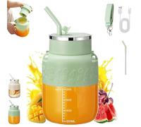 Blendgo 800 - Portable Blender, Large-Capacity Cordless Portable Blenders, Hydration/Juicing 2-in-1 Blender, with Straw and Crossbody Strap, for Smoothies Juices & Shakes (Green)