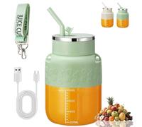 Blendgo 800 - Portable Blender, with Straw and Crossbody Strap, 28 oz Large Capacity Rechargeable Cordless Electric Blender for Making Smoothies & Frozen Drink, Gym Office Travel (Green)