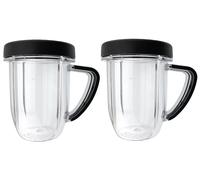 Blendin Lot de 2 bocaux de rechange de 887 ml avec poignée et anneau à lèvre, compatible avec les mélangeurs Nutribullet RX 1700W NB-301, N17-1001, NBM-U0272