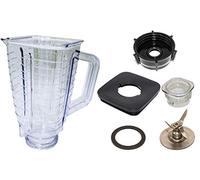 Blendin Lot de 5 pots de rechange carrés en plastique compatibles avec les mélangeurs Oster et Osterizer - 1,2 l